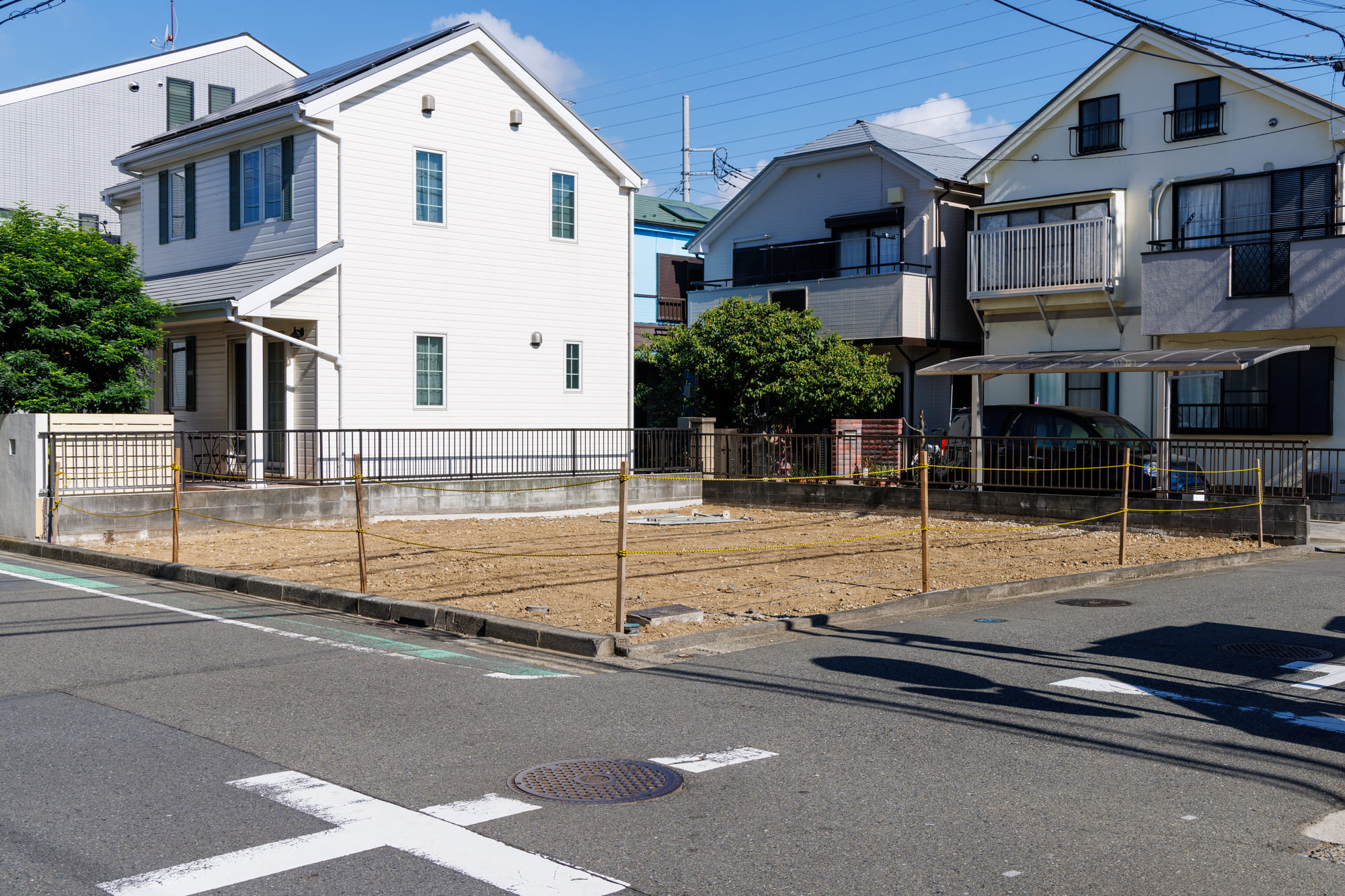 住宅街にある土地