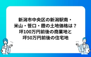 新潟市中央区の新潟駅南・米山・笹口・鐙の土地価格は？坪100万円前後の商業地と坪50万円前後の住宅地